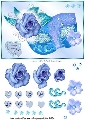 Blue Exquisite Venetian Mask Sbs