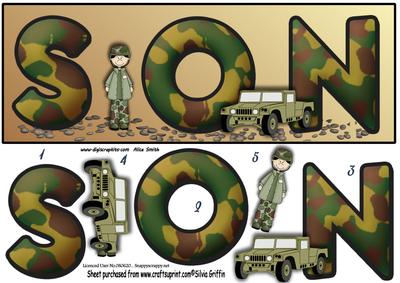 Son - Camouflage Letters Dl
