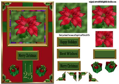 Red Poinsettia Stained Glass Qs