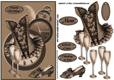 Steampunk Corset with Champagne Glass Sbs