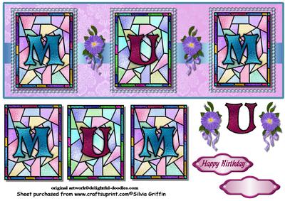 Mum Stained Glas Dl Lavender Qs