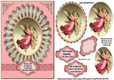 Angel Holding a Child Sympathy Pyramid Pink