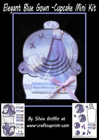 Elegant Blue Gown - Cup Cake Mini Kit