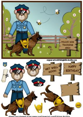 Police Dog Handler with Sherman Shepart