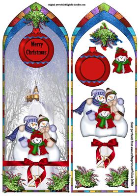 Fancy Arch Snowmen Famly Christmas Dl