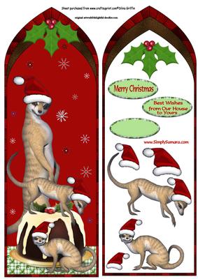 Fancy Arch Meercat Christmas Pudding Dl