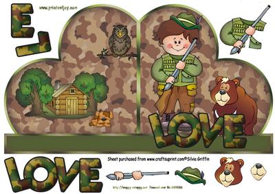 Hunter Heart Shaped Card