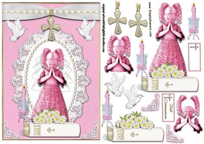 Communion Girl with Lace and Pearls Sbs