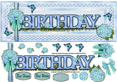 Birthday Blue Hydrangea Large Dl