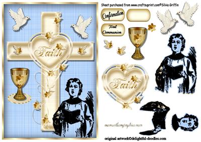 Faith Cross in Blue with Little Boy Qs
