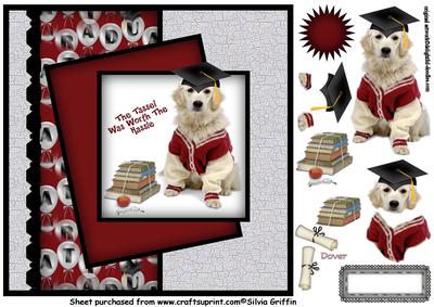 Cute Dog with Graduation Hat Qc