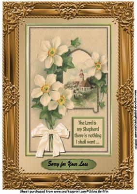Vintage Church in Gold Frame A4