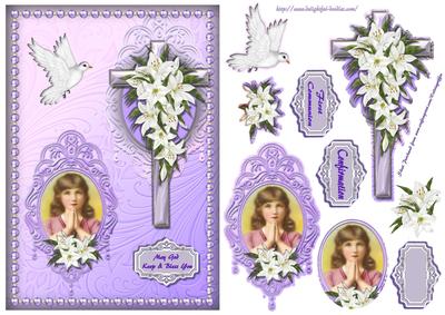 Young Girl in Lavender Frame and Lilies Qc