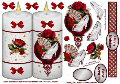 Red Roses and Shoes Candle
