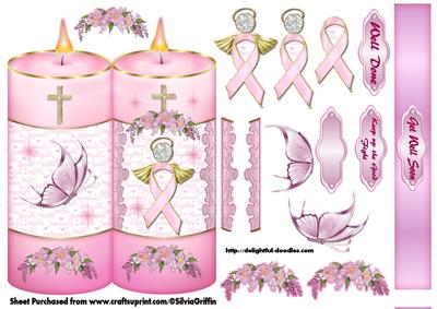 Breast Cancer Angel Candle