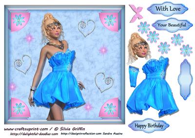Young Girl in Fancy Blue Dress Sbs