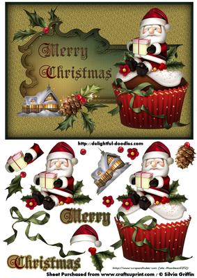 Santa Cupcake with Lovely Home Sbs