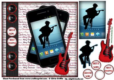 Smartphone with Teen Playing Guitar Qs
