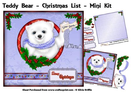 Teddys Christmas List for Santa Mk
