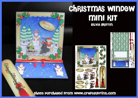 Christmas Window Easel Card with Bookmark Mk