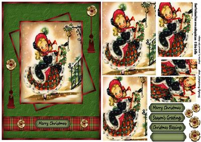 Christmas Lassie in Scotish Skirt Py