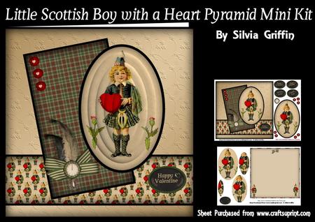 Little Scottish Boy Holding a Heart Pyramid Mk