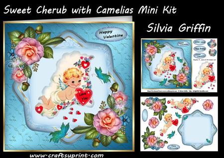 Sweet Cherub with Camellias Mk