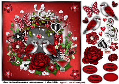 Sweet Bird Love in Red Qs