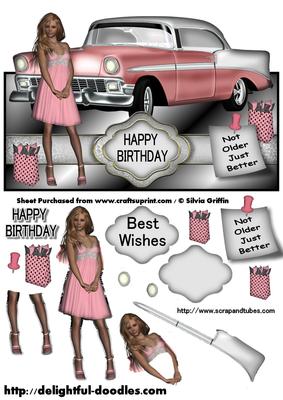 Pink Cadillac with Young Lady Qs