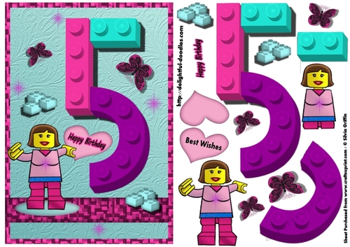 5th Birthday Building Block  Birthday  Girl Qs