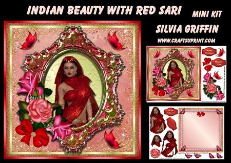 Indian Beauty in Red Sari Mk