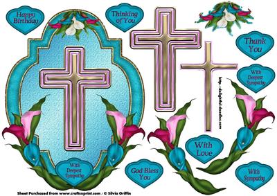 Pink Cross with Calla Lily Qc