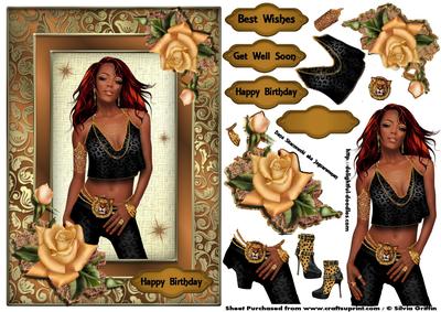 Ethnic Lady with Yellow Roses Sbs