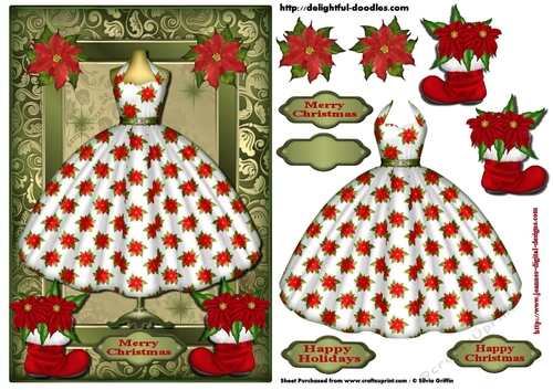 Poinsettia Christmas Dress QS
