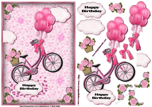 Bicycle with Baloons Birthday for ladies SBS