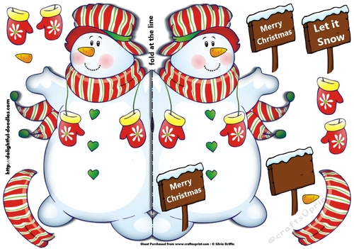 Jolly Snowmen Shaped Card