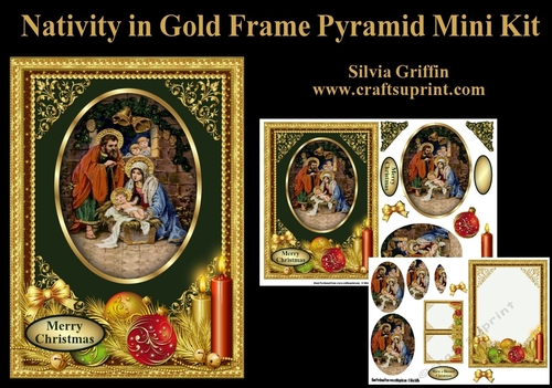 Nativity in Gold Frame Pyramid Mini Kit