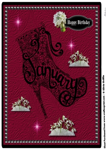 January Birthday - Garnet Colored and Flower of the Month - Snow Drops