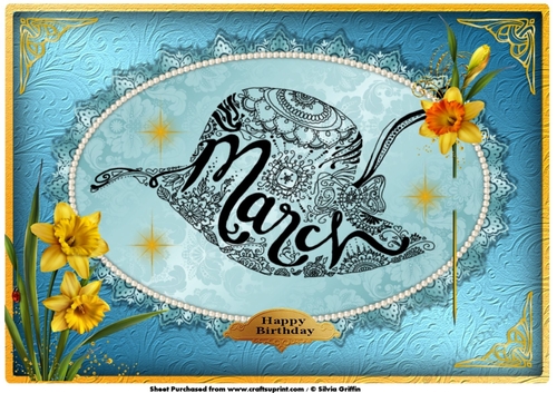 March Birthday- Teal Birthstone -Daffodil the flower of the month