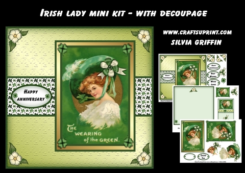 Irish Lady with Decoupage Mini Kit