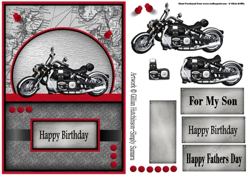 Black Motorbike Quick Cards