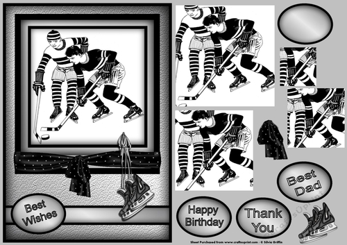 Vintage Hockey Player Pyrmaid