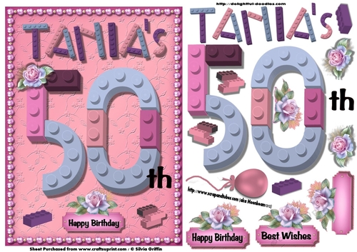 50th Birthday Building Block - Tania 