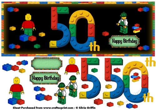 50th Birthday Building Block Original colors