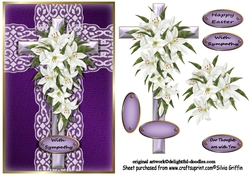 Lavender Cross with  Lilies