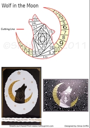 Wolf in the Moon Iris Folding