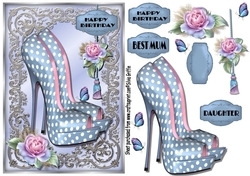 Fancy Blue Shoe with Roses