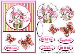 Pink Flowers with Butterflies Qs