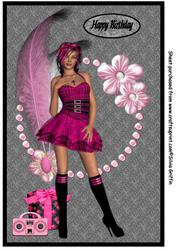 Teenager in Pink Dress A4