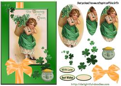 St. Patricks Girl with Clover Qs